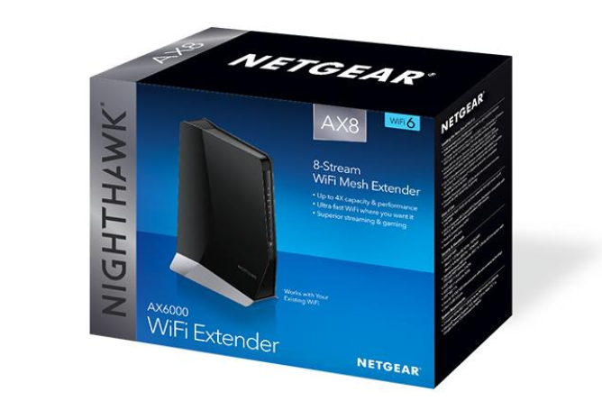 Netgear AX6000 WiFi Mesh Extender (EAX80) Nighthawk® AX8 WiFi Mesh Extender Netgear AX6000 WiFi Mesh Extender (EAX80) Nighthawk® AX8 WiFi Mesh Extender